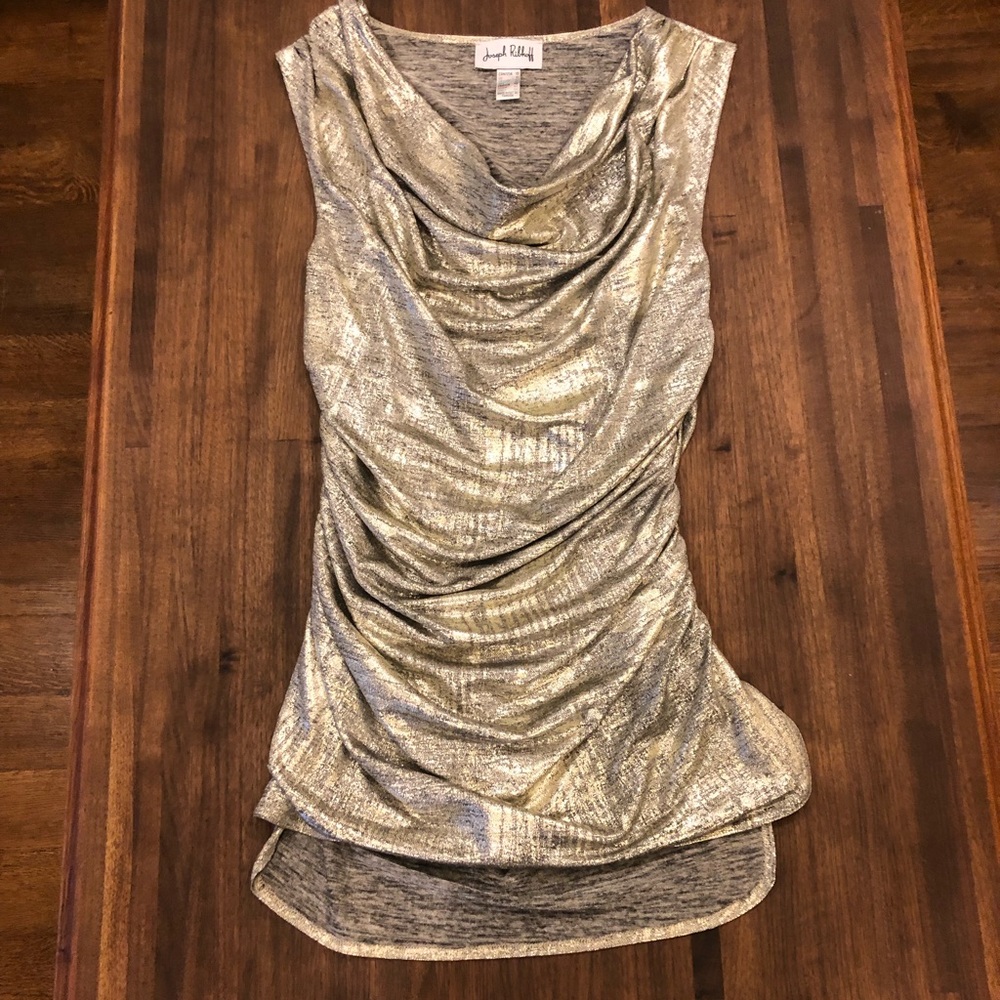 Joseph Ribkoff NWOT Gold/Black Lame Top